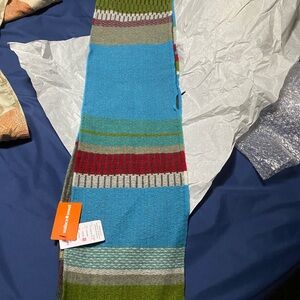 Wallace Sewell LAMBSWOOL STRIPE SCARF -Strathay - VERDIGRIS TURQUOISE